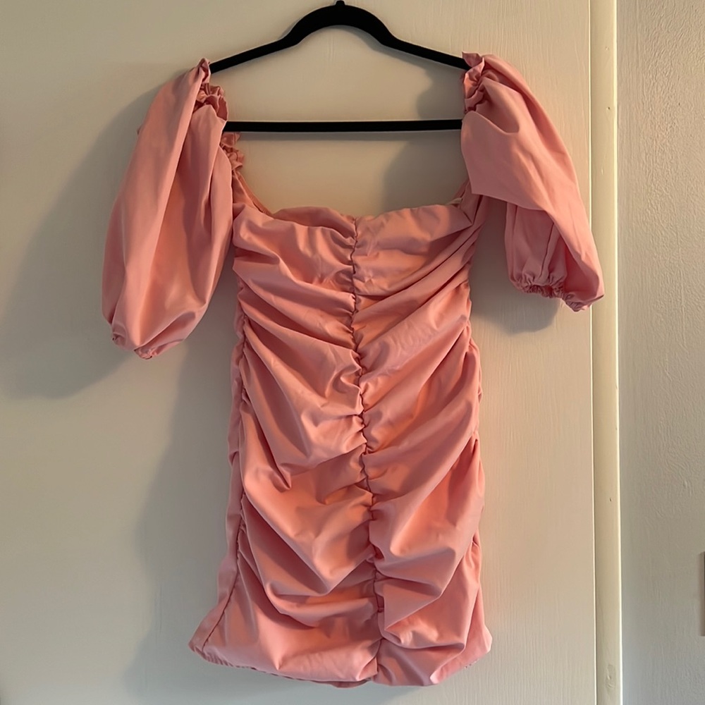 Forever21 baby pink off the shoulder dress